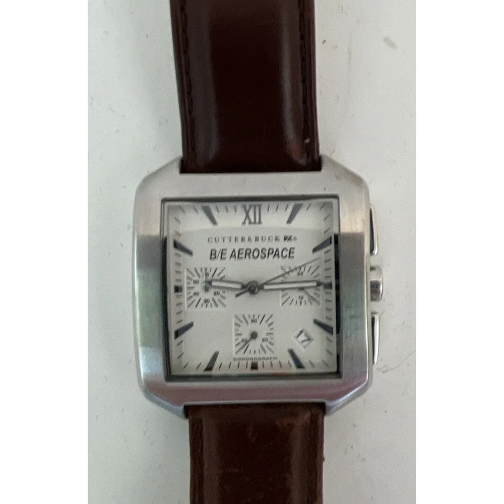 Cutter & Buck Chronograph Wristwatch Stainless Steel Back Leather Not Tested - Picture 2 of 16